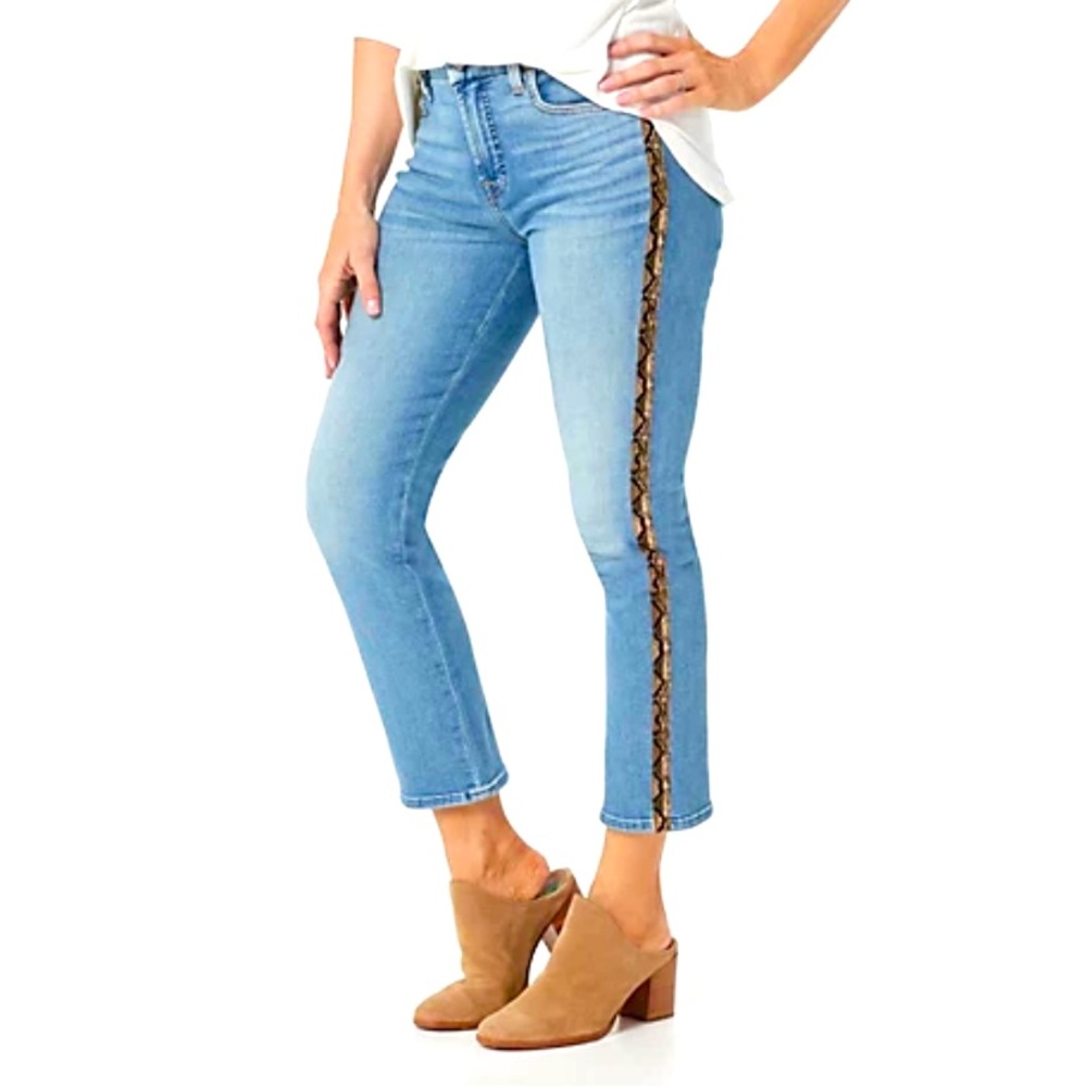 Jen7 by 7 for All Mankind Ankle Straight Jeans - Crest